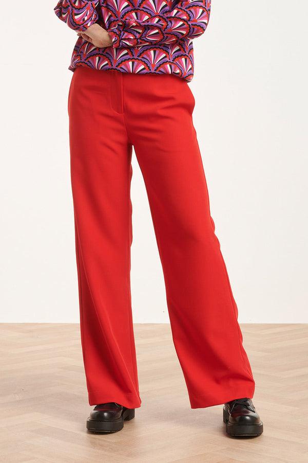 smashed lemon 24586 Tailored Broek Met Wijde Pijpen | Red