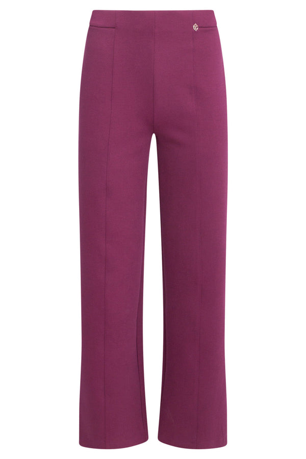 Smashed Lemon 24590 Stretchy Paarse Flared Broek | Purple