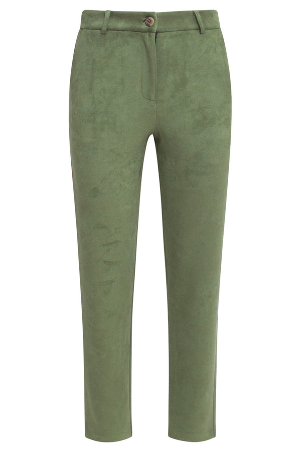 Smashed Lemon 24597 Suède Leger Aangesloten Broek | Army Green