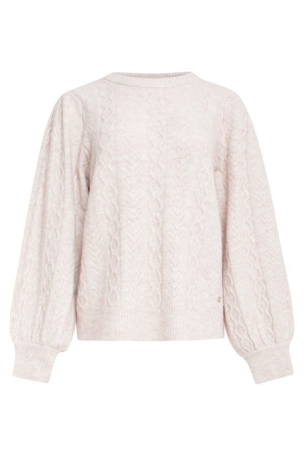 Smashed Lemon 24619 Gebreide Trui Met Gevlochten Structuur | Sand