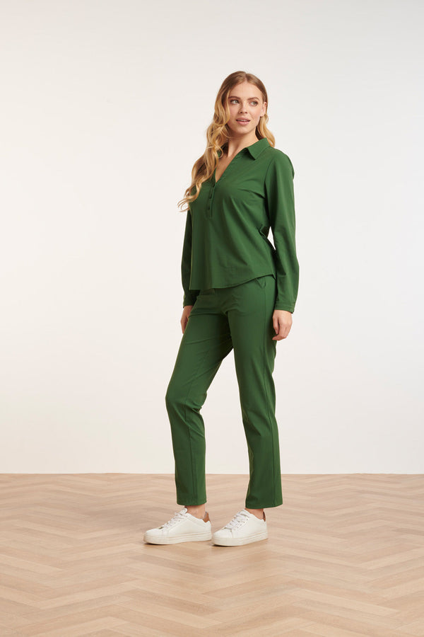 Smashed Lemon 24727 Slim Fit Army Green Travel Kwaliteit Broek | Army Green