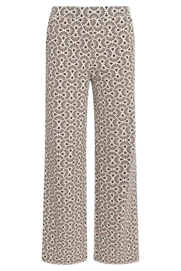 Smashed Lemon 24729 Stijlvolle Grafische Bloemenprint Travel Kwaliteit Broek | Sand-Black