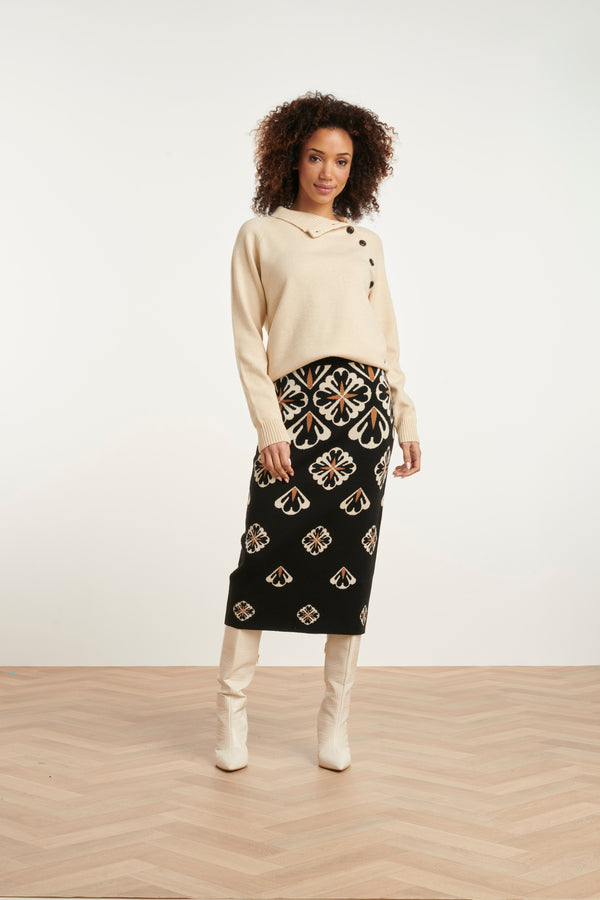 Smashed Lemon 24790 E Gebreide Coltrui Met Schouderknopen | Sand