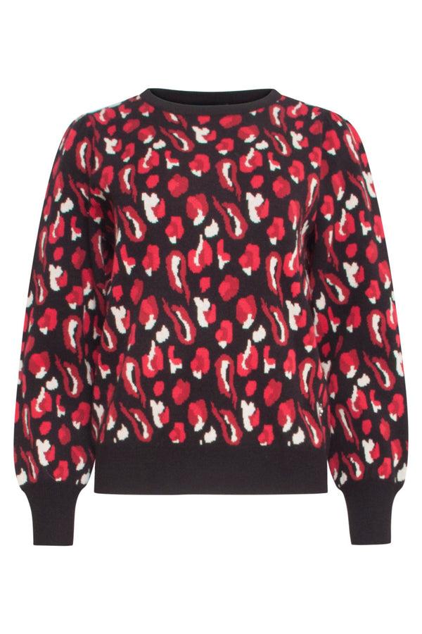 Smashed Lemon 24791 - Dierenprint Trui | Black-Dark Red