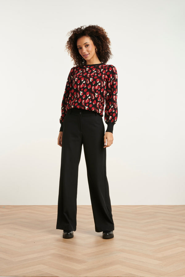 Smashed Lemon 24791 - Dierenprint Trui | Black-Dark Red