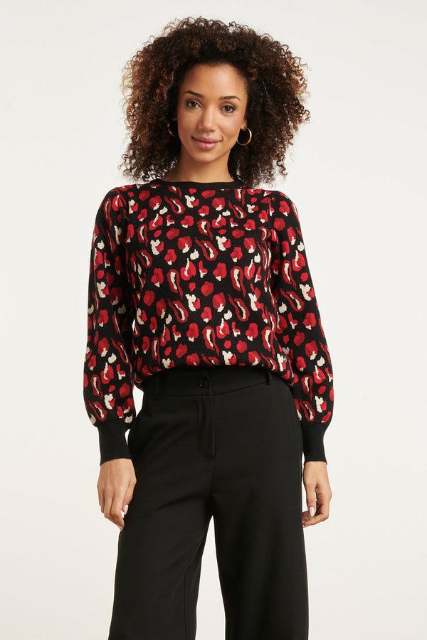 smashed lemon 24791 - Dierenprint Trui | Black-Dark Red