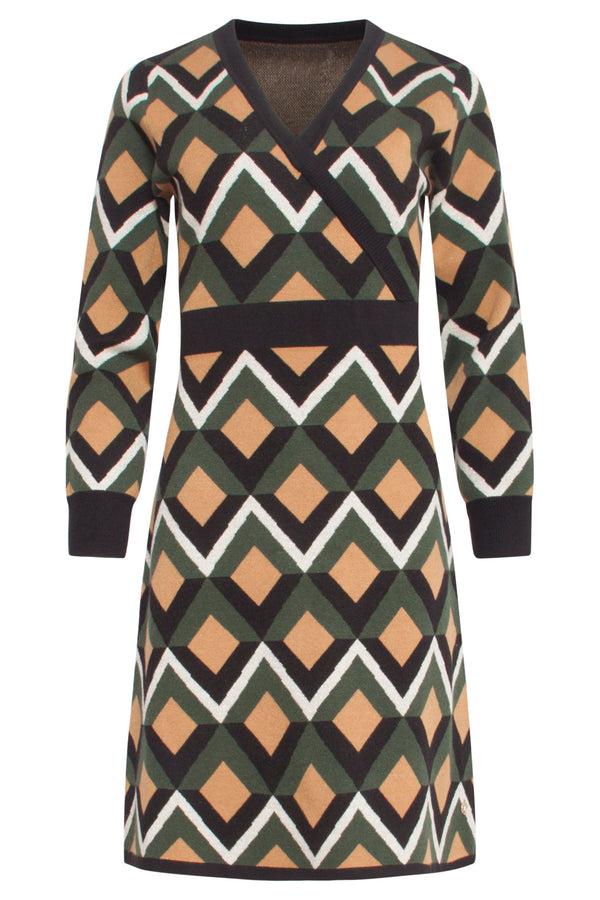 Smashed Lemon 24793 Grafisch Gebreide Jurk | Muticolour