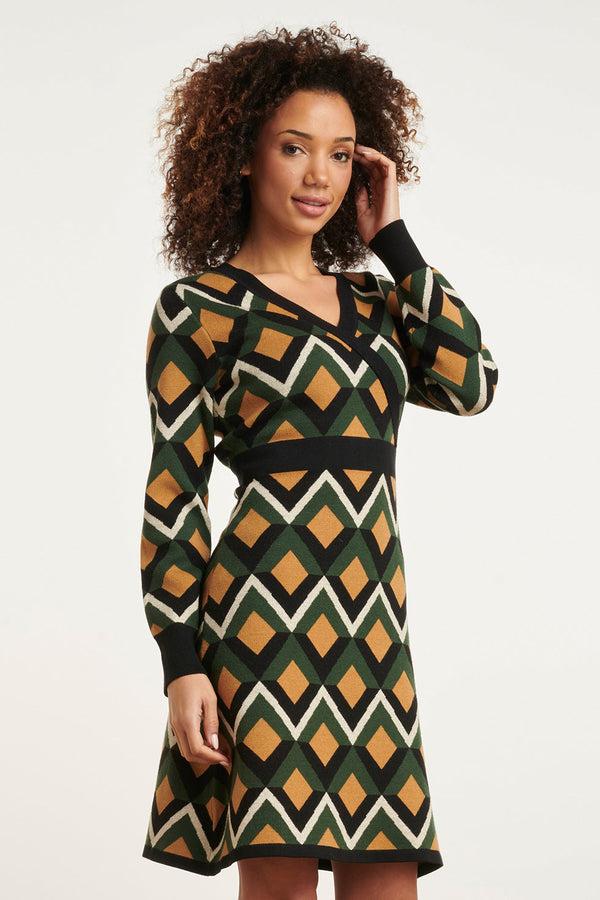 Smashed Lemon 24793 Grafisch Gebreide Jurk | Muticolour