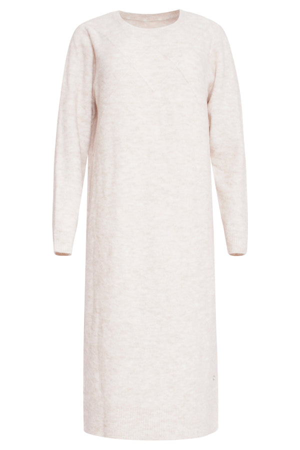 Smashed Lemon 24796 Lange Gebreide Jurk Met Grafisch Detail | White