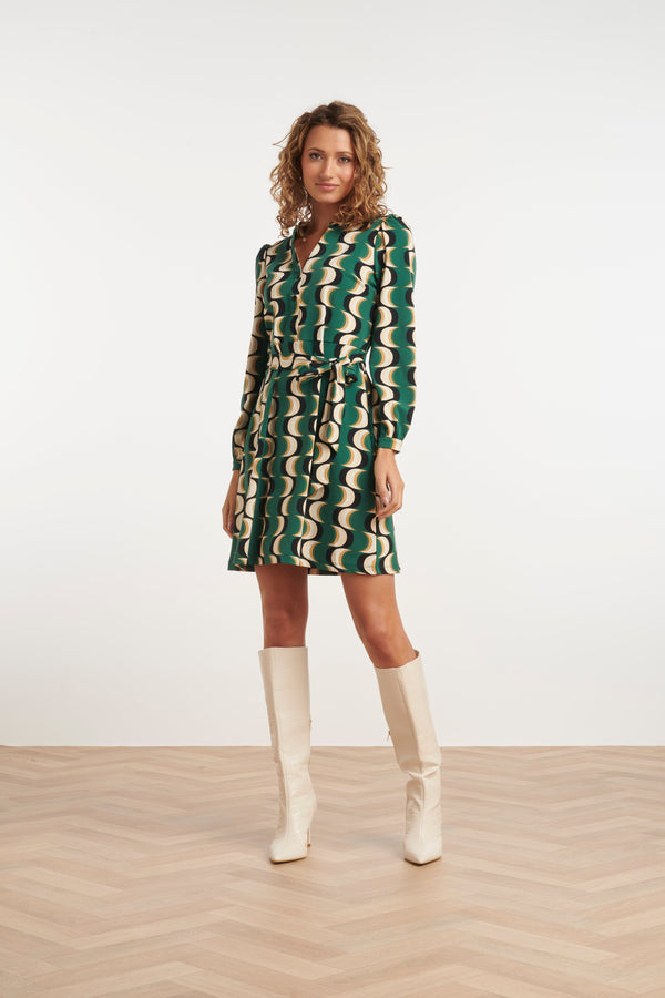 Smashed Lemon 24817 Retro Geprinte Travel Kwaliteit Jurk | Muticolour