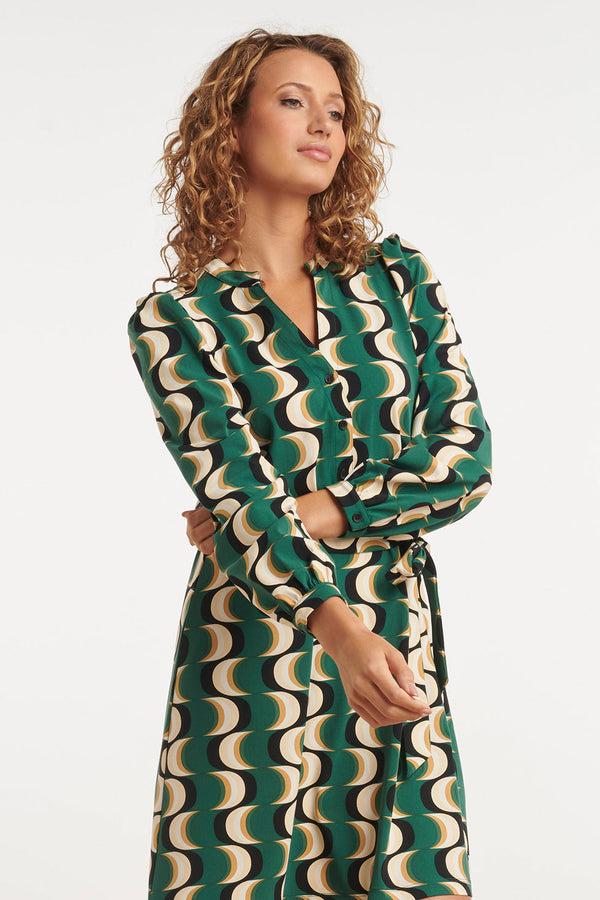 Smashed Lemon 24817 Retro Geprinte Travel Kwaliteit Jurk | Muticolour