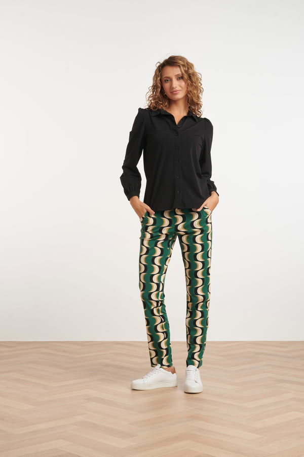 Smashed Lemon 24824 Retro Geprinte Travel Quality Broek | Muticolour