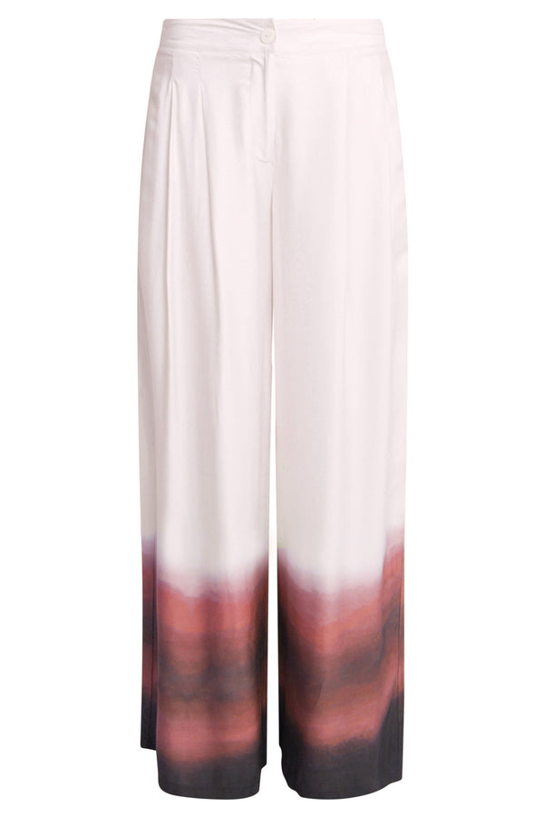 Smashed Lemon 25018 Wide Leg Broekvintage Mauve Ombre | Off White-Old Pink