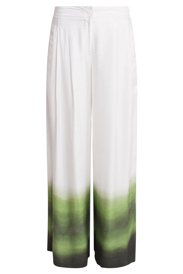 Smashed Lemon 25019 Wide Leg Broekhelder Mauve Donker | Off White-Light Green