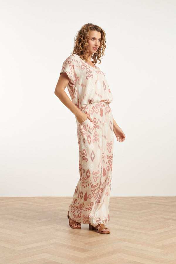 Smashed Lemon 25044 Flowy Aztec Print Broeknude Tinten | Sand-Multicolour