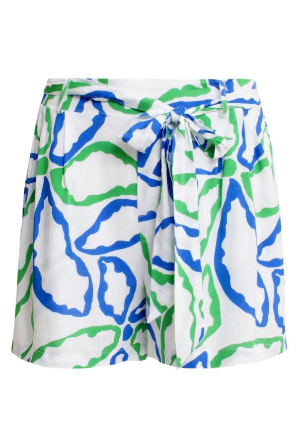 Smashed Lemon 25054 Te Geplooide Shorts Met | Cobalt-Green