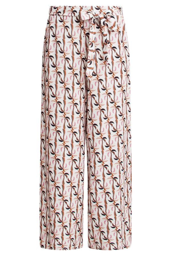 Smashed Lemon 25059 Marocain Broek Met Palmprint | Sand-Multicolour