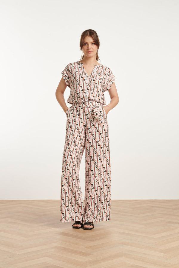 smashed lemon 25059 Marocain Broek Met Palmprint | Sand-Multicolour smashed lemon 25059 Marocain Broek Met Palmprint | Sand-Multicolour