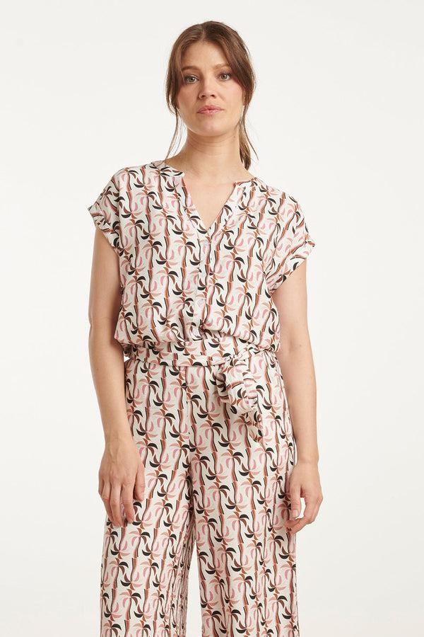 smashed lemon 25060 Marocain Top Met Palmprint | Sand-Multicolour smashed lemon 25060 Marocain Top Met Palmprint | Sand-Multicolour