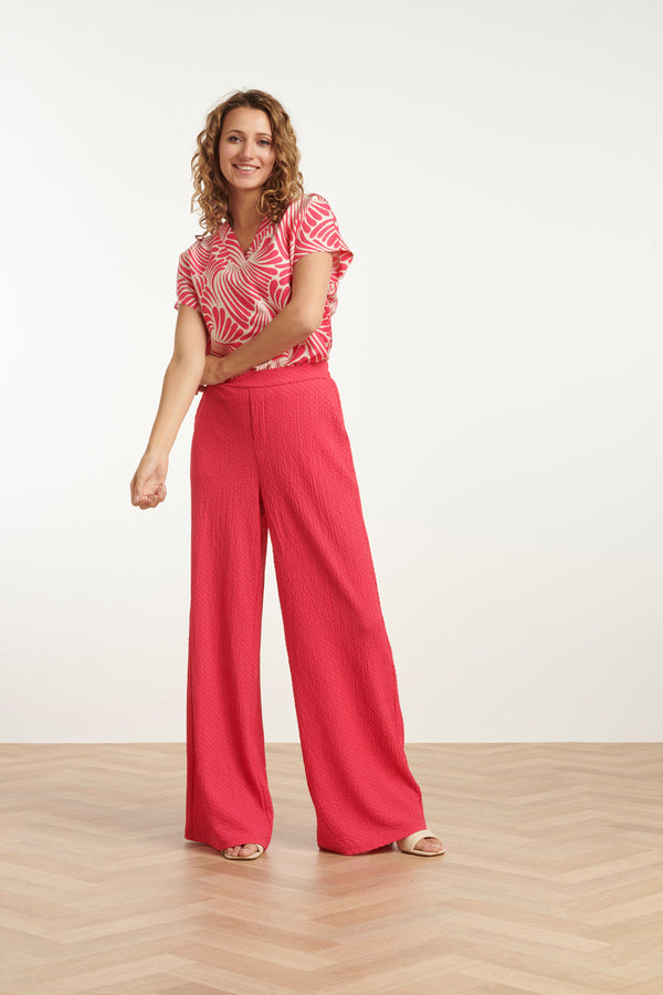 Smashed Lemon 25073 Top Met Grafisch Print | Pink-White