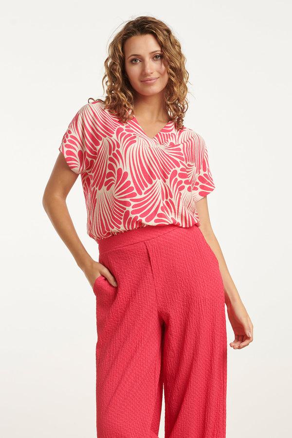 smashed lemon 25073 Top Met Grafisch Print | Pink-White smashed lemon 25073 Top Met Grafisch Print | Pink-White