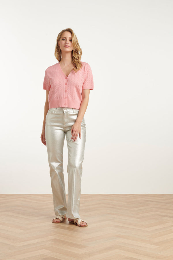 Smashed Lemon 25104 Baby Gebreid Kort Vest | Old Pink