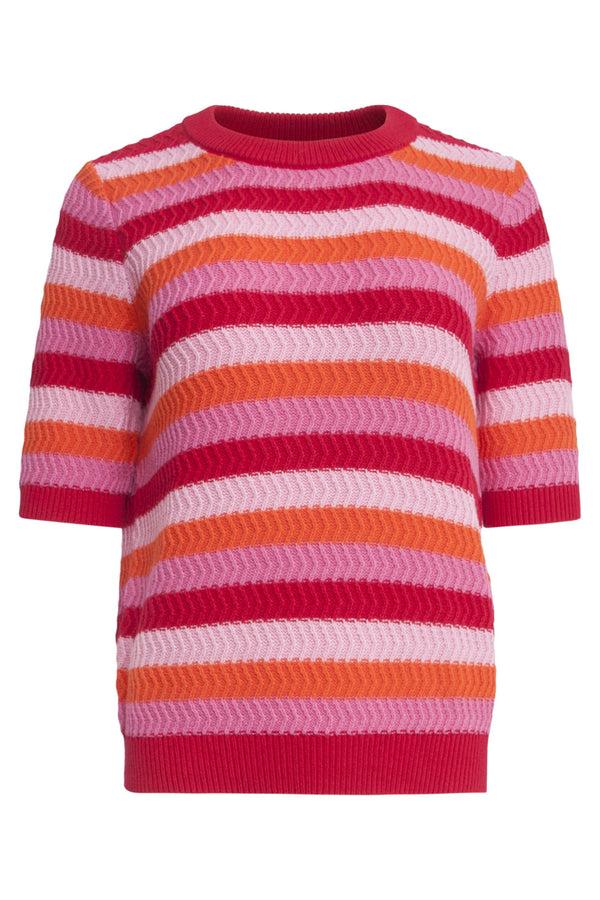 Smashed Lemon 25110 Gebreide Trui Met Tinten Colourblock | Red-Multicolour