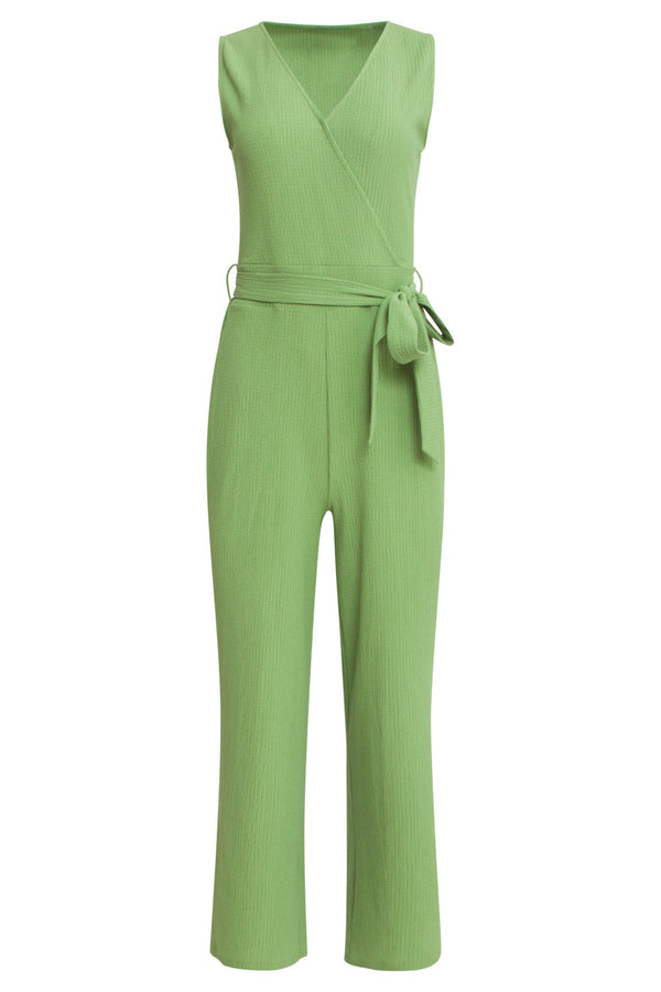 Smashed Lemon 25119 Licht Stretch Crinkle Jumpsuit | Light Green
