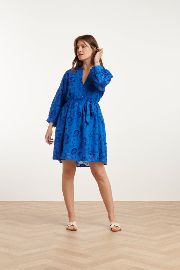 Smashed Lemon 25137 Cobalt 3D Bloemen Jurk | Cobalt Blue