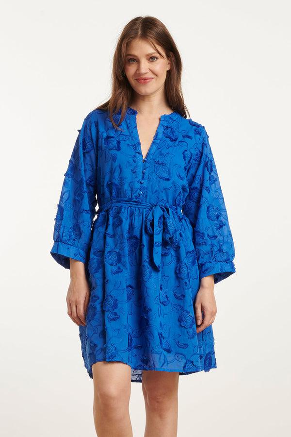 smashed lemon 25137 Cobalt 3D Bloemen Jurk | Cobalt Blue smashed lemon 25137 Cobalt 3D Bloemen Jurk | Cobalt Blue