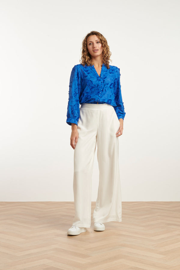 Smashed Lemon 25138 Cobalt 3D Bloemen Blouse | Cobalt Blue