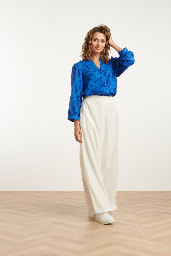 Smashed Lemon 25138 Cobalt 3D Bloemen Blouse | Cobalt Blue