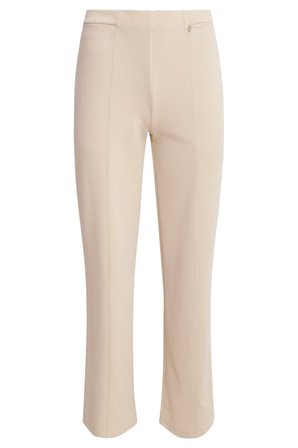 Smashed Lemon 25140 Wide Straight Leg Stretch Broek | Sand