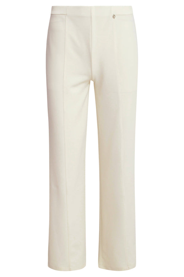 Smashed Lemon 25140 Wide Straight Leg Stretch Broek | White