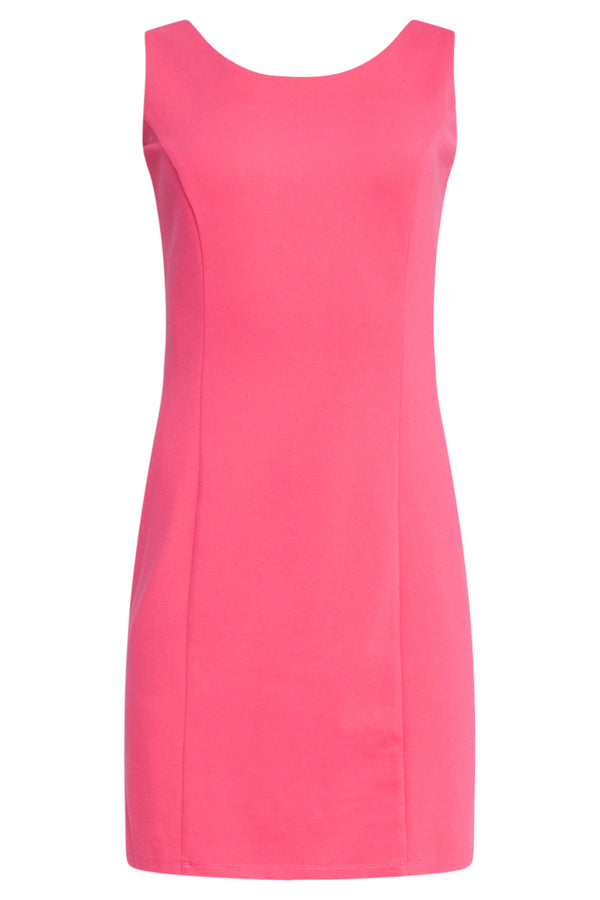Smashed Lemon 25145 Mouwloze Getailleerde Jurk | Pink