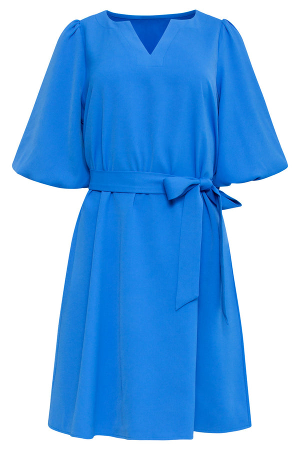 Smashed Lemon 25152 Balloon Sleeve Kort Jurkkobalt | Cobalt Blue