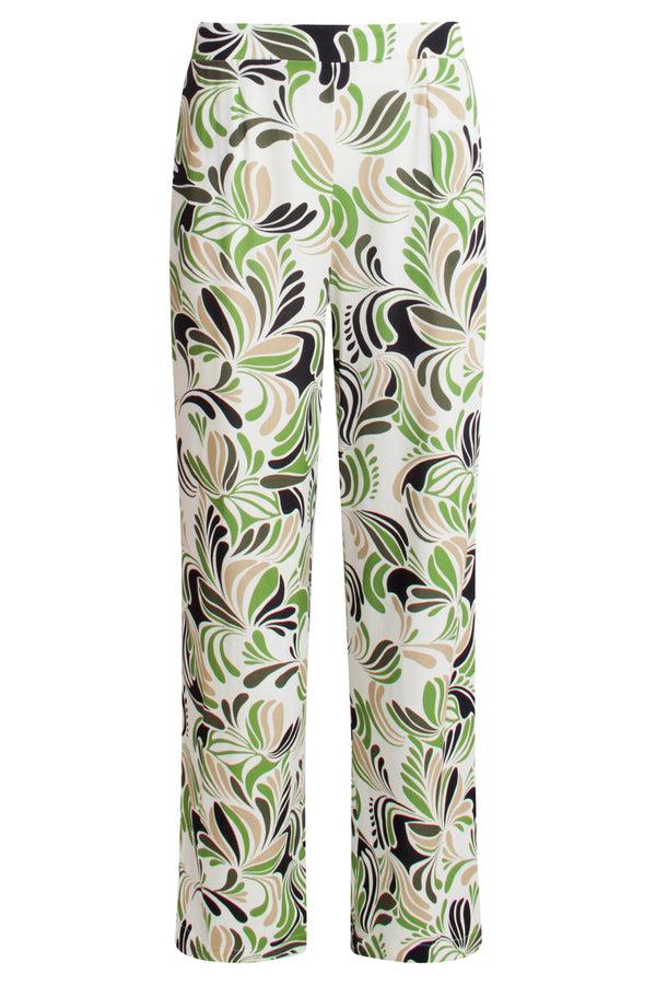Smashed Lemon 25153 Te Grafische Geprinte Broek | Sand-Light Green