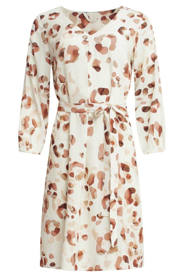 Smashed Lemon 25163 Korte Jurk Met Dierenprint-Tinten | Sand-Multicolour