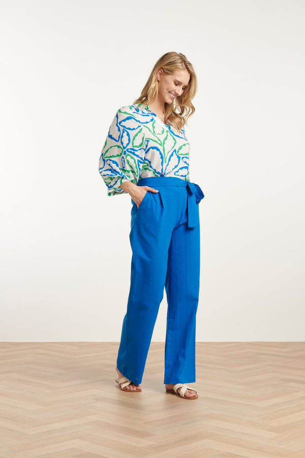 smashed lemon 25177 Cobalt Linnen Broek | Cobalt Blue