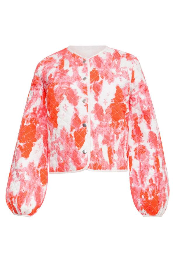 Smashed Lemon 25182 Gequilt Jas Met Abstracte Verfspattersperzik | Muticolour