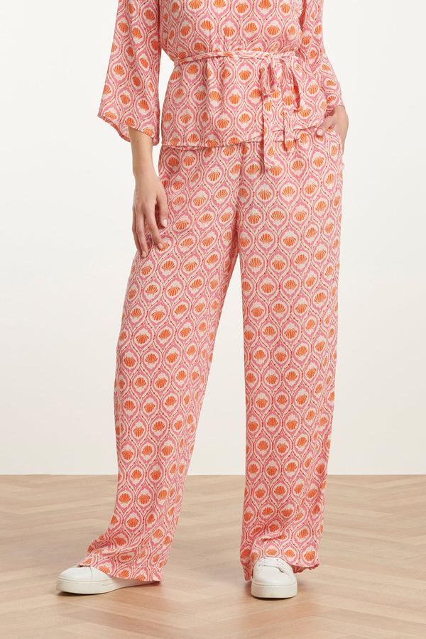 Smashed Lemon 25183 Peach Schelpprint Broek | Muticolour