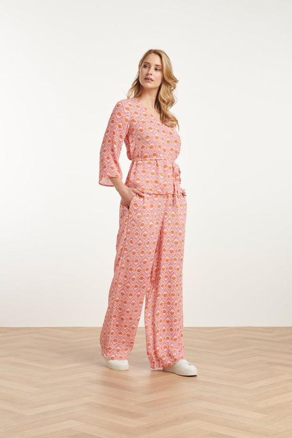 Smashed Lemon 25183 Peach Schelpprint Broek | Muticolour