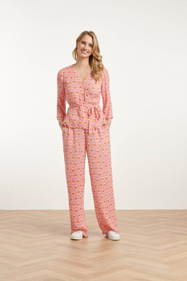 smashed lemon 25183 Peach Schelpprint Broek | Muticolour smashed lemon 25183 Peach Schelpprint Broek | Muticolour