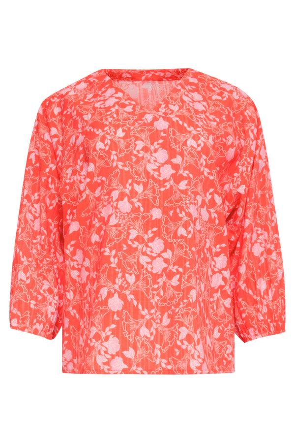 Smashed Lemon 25186 Baby Bloemenprint Top | Red-Multicolour