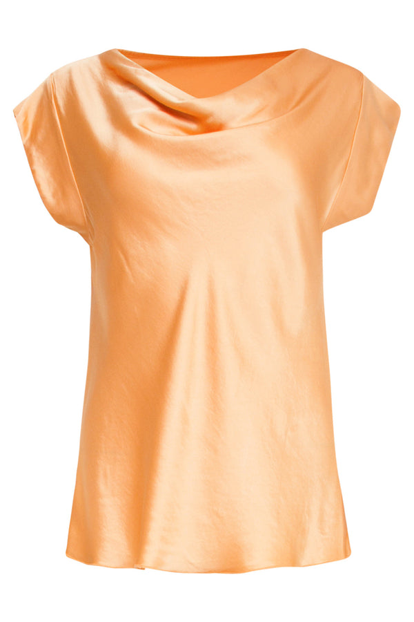 Smashed Lemon 25212 Waterfall Peach Satijn Top | Peach