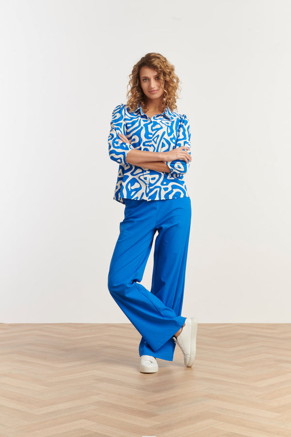 smashed lemon 25233 Wijde Broek Van Travel Kwaliteitcobalt | Cobalt Blue