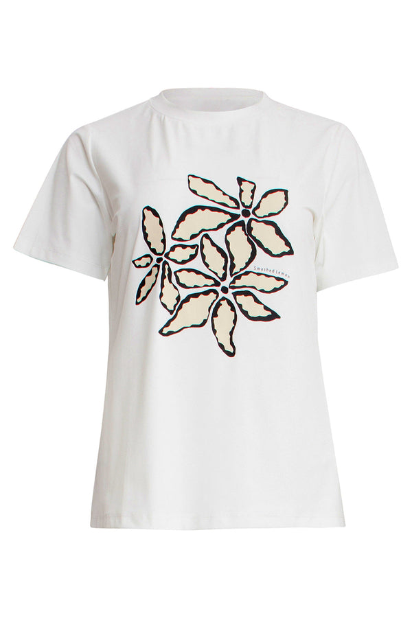 Smashed Lemon 25261 Te T-Shirt Met Bloemenprinttravelkwaliteit | White-Multicolour