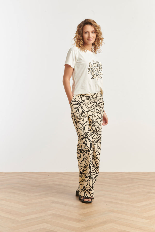 Smashed Lemon 25261 Te T-Shirt Met Bloemenprinttravelkwaliteit | White-Multicolour