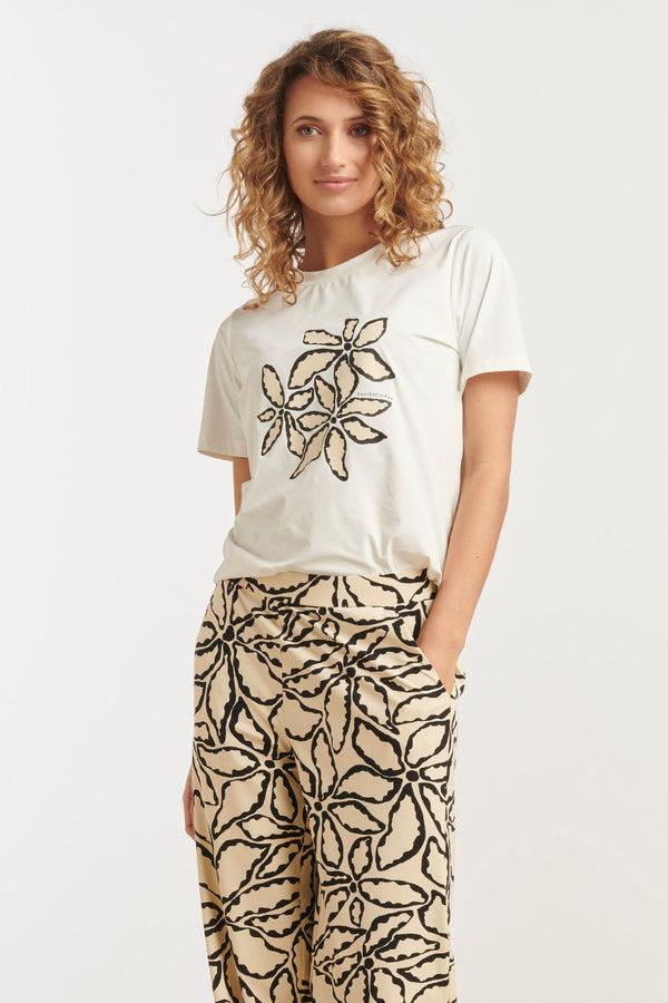 smashed lemon 25261 Te T-Shirt Met Bloemenprinttravelkwaliteit | White-Multicolour