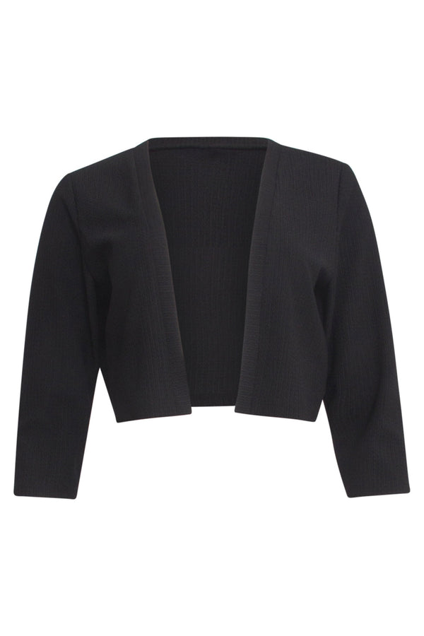 Smashed Lemon 25271 E Stretchy Crinkle Bolero | Black